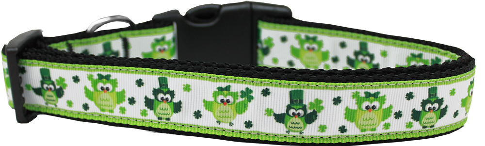 St Patty's Day Party Owls Nylon Cat Collar